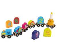 Tren de cumpleaños de madera con luz y sonido