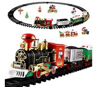 Tren de Ferrocarril Eléctrico Juguete Juego de Trenes Navideños Festivo Modelo de Tren con Pilas Juguete para Niños Pequeños