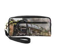 Tren de Las fronteras escocesas, Bolsa de Maquillaje Bolsa de cosméticos Bolsa de Aseo de Viaje portátil Estuche de Cuero para Mujeres y niñas