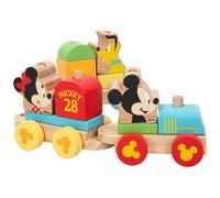 Tren de Madera Disney Woomax, 14 Piezas y 3 Vagones, 36x10x11,5 Cm, Madera Natural
