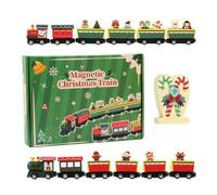 Tren De Navidad - Conjunto De Decoración De Vacaciones De Madera Para Exposición Festival, Diseño Retro Clásico Con Ruedas De Rodamiento Suave Y Detalles Pintados, Juguete Educativo Decorativo Para