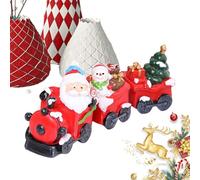 Tren de Navidad, juguete de tren de Navidad, resina de Navidad, juego de tren de Navidad, juego de tren portátil para árbol de Navidad, figura de tren de Navidad para decoración festiva