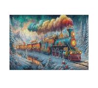 Tren de Navidad Puzzles 300 Piezas Impossible 3D Ciencia ficción Rompecabezas para Adultos Desafío Intelectual Estera Portátil DIY Moderno Creativo 300 PCS
