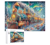 Tren de Navidad Puzzles 500 Piezas A Partir De 14 Años Ciencia ficción Desafío Desafiante Rompecabezas para Mujeres Y Hombres 3D Decoración Hogar DIY Moderno 500 PCS