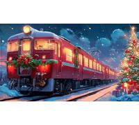 Tren de Navidad Puzzles Imposible,desafío for Adults Juego edugatoivo 1000 Piezas Obra de Arte de Juego de para Adultos, Regalos a Partir de 14 Años 38x26cm/1000pcs
