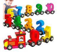 Tren de números magnéticos: Bloques de construcción de de Madera, Juego de Trenes educativos para niños pequeños, Juguete de Actividades de Aprendizaje de números | Regalo de cumpleaños S