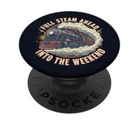 Tren de Railfan de Fin de Semana a Vapor Completo PopSockets PopGrip Adhesivo