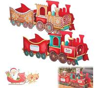 Tren de Regalos de Papá Noel: Regala alegría navideña con Estilo, Caja de Regalo del Trens Expreso de Papá Noel, Trens Navideño con Estilo de Pan de Jengibre, Sets Personalizados DIY (All)