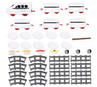 Tren de sushi, tren de comida giratorio para mesa, cena doméstica con cinta transportadora de riel, bandeja para servir, mesa alimentada por batería.