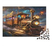 Tren de Vapor Antiguo Puzzle para Adultos Puzzle de 1000 Piezas Escenario Nocturno Fantástico Juego de Puzzle 1000 Piezas Relajación Hogar 70x50cm/1000pcs