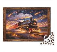 Tren de Vapor Clásico Puzzle de 1000 Piezas Papel para Adultos Cielo Nocturno Fantástico Juego de Puzzle 1000 Piezas Relajación Decoración Hogar Regalo 70x50cm/1000pcs
