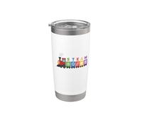 Tren de vapor de dibujos animados Programa educativo STEAM Estudiante Vaso térmico de acero inoxidable de doble pared