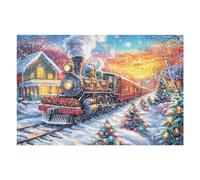 Tren de Vapor de Navidad Puzzle 1000 Piezas Regalo Ideal Original Rompecabezas 3D Obra De Arte para Hombres Y Mujeres DIY Creativo Aliviar Estrés 1000 PCS