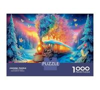 Tren de Vapor en Bosque Colorido Puzzle De 1000 Piezas, Juego Educativo y Desafiante, para Adultos Y Niños Mayores De 12 Años Transporte Vintage Un Rompecabezas Desafiante-Habilidad Cognitiva 5