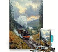 Tren de Vapor en Las montañas, Rompecabezas de 1000 Piezas para Adolescentes, Juguete para estimular la lógica, Juego Relajante, artículo Coleccionable 38x52cm