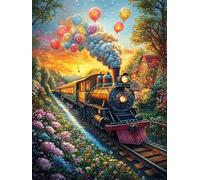 Tren de vapor en otoño Puzzle 300 Piezas Cartón Grueso Para Coleccionistas Cuentos de hadas fantásticos de animales salvajes Ocio Creativo En Casa Calmar La Mente Pieza Colección Más Vendido Regalo Ún