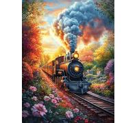 Tren de vapor en otoño Puzzle 300 Piezas Cartón Resistente Para Toda La Familia Cuentos de hadas fantásticos de animales salvajes Diversión Familia Mejora Concentración Calidad Profesional Regalo Pens