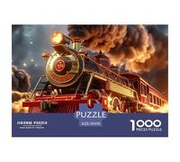 Tren de Vapor Escena de Fuego Puzzle de 1000 Piezas Papel Puzzle para Adultos Puzzle para Toda la Familia Relajación Decoración Regalo 70x50cm/1000pcs