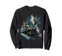 Tren de Vapor Fantasía Castillo Magia Vintage Viajes Sudadera