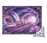 Tren de Vapor Fantástico Puzzle de 1000 Piezas Juego de Puzzle 1000 Piezas Papel Adultos Túnel Cielo Nocturno Relajante Decoración Regalo Familiar 52x38cm/1000pcs