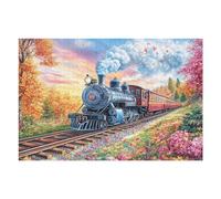 Tren de Vapor montaña Bosque Aventura Naturaleza Salvaje Hermosa Puzzles 1000 Piezas Construir Maquetas Rompecabezas para Adultos Desafío Intelectual Juguete Educativo 3D Moderno 1000 PCS
