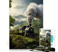 Tren de Vapor para Adultos, Rompecabezas de 1000 Piezas, Rompecabezas Mental, Divertido y Relajante, Montaje de imágenes, cálida Sorpresa 38x52cm