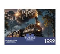 Tren de Vapor Puzzle de 1000 Piezas Papel para Adultos Bosque Nocturno Juego de Puzzle para Familia Regalo 38x26cm/1000pcs