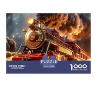 Tren de Vapor Puzzle de 1000 Piezas para Adultos Humo Nocturno Juego Relax Concentración Decoración Hogar 52x38cm/1000pcs