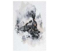 Tren de Vapor Puzzle De 1000 Piezas, Puzles De Madera para Adultos, Imposible Rompecabezas, Juego De Habilidad para Toda La Familia, Puzle Juego Rompecabezas （78×53cm）