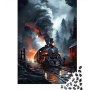 Tren de Vapor Puzzle para Adultos Puzzle de 1000 Piezas Bosque Nocturno Relajación Hogar Regalo 52x38cm/1000pcs