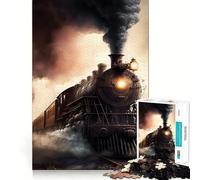 Tren de Vapor, Rompecabezas de 1000 Piezas para Adolescentes, Juguete para ejercitar la Mente, relajación Mental, diseño, Montaje, Lista de Deseos de Papá Noel 50x75cm