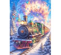 Tren de vapor vintage en un bosque nevado Rompecabezas 1000 Piezas Cartón Resistente Para Mayores vida silvestre y plantas Desarrollo Lógica Entretenimiento Toda La Familia Decoración Salón Reyes Mago