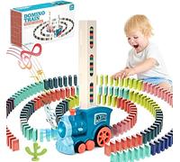 Tren Domino Automático,100 Piezas Bloques de Dominó,Automático Colocación de Ladrillo Dominó Tren,Juguete Educativo para Niños Mayores de 3 Años