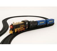 Tren Eléctrico Clásico con Luz y Sonido - Set de Tren de Juguete con Vías y Locomotora a Pilas | Modelo Retro de Vapor | Regalo para Niños y Niñas