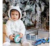 Tren Eléctrico de Juguete con Pilas Motor de Locomotora Magnética Movimiento hacia Adelante y Atrás con Diseño Realista Colores Brillantes para Niños Amantes de los Trenes (Azul)