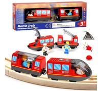 Tren Eléctrico de Juguete para Niños, Tren de Locomotora de acción con Pilas, Coche de Juguetes para niños pequeños, Juego de Tren eléctrico de Alta Velocidad Compatible con Thomas, Brio, Chuggington