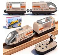 Tren Electrico Juguete Niños, Suministro de Energía de la Batería Juguete, Conexión magnética, Juguetes Regalos para Niños, Tren Electrico Niñoscompatible con Thomas, Brio, Chuggington(Marrón)