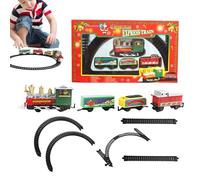 Tren Eléctrico Navideño Con Con Vías Y Vagones, Tren Electrico Juguete Niños, Trens De Juguete Decoración De Navidad, Conjunto Navideño De Vías, Locomotora Y 3 Vagones Trens De Juguetes Electrónico