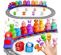 Tren eléctrico para niños pequeños de 2 a 4 años, Juguete para niños de 1, 2 y 3 años, Juguete Montessori de Aprendizaje, emparejar y clasificar, Regalo de cumpleaños para niño y niña