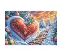 Tren en Forma de corazón Rompecabezas 1000 Piezas Cartón para Niños Mayores 14 Años Entretenimiento Casa Terapia Relajación Ocio Doméstico Detalle Único Original 1000 PCS/75x50cm