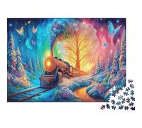 Tren Fantasía Rompecabezas de Papel 1000 Piezas para Adultos Ejercicio Mental Paisaje Nocturno Colorido Educativo Decoración Regalo 70x50cm/1000pcs
