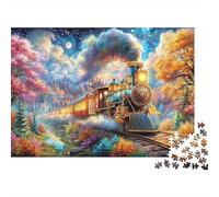 Tren mágico en un Bosque Colorido Puzzle De 1000 Piezas Tren caprichoso Diversión De Ingenio para Adultos Y Niños 70x50cm/1000pcs