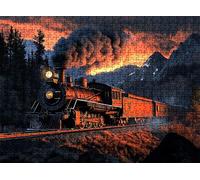 Tren Montaña Puzzle 5000 Piezas Adultos, Rompecabezas con Letras en la Parte Posterior - Piezas Que Encajan Perfectamente, Reto de Concentración, Regalo para Mujer y Decor, 156.5 x 105.5 cm w0-493