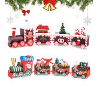 Tren Navidad de Madera,Tren Navideño Clásico,Decoracion Mesa Navidad,Decorazioni per Le Feste,Decoracione Navideñas,Tre-n de Madera Infantil,Regalos Infantiles de Año Nuevo Para Niñas y Niños,2 Piezas