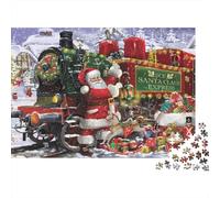 Tren Navidad Rompecabezas 1000 Piezas De Cartón Grueso Expreso navideño Rompecabezas Anti Estrés Adultos para Actividades En Familia como Regalo Original 38x26cm/1