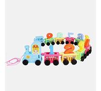 Tren numérico para niños a partir de 18 meses - Tren educativo con 9 carros y números del 1 al 9 - Enchufe con locomotora y remolque - Tren de juguete de plástico con pegatinas - Motricidad y