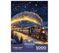 Tren Paquete De 1000 Piezas Magic Steam Tren Stardust Night Sky Papel Ecológico Personas Que Aman Entrenamiento Cerebral Fácil De Limpiar Desafiante Y Divertido 52x38cm/1000pcs
