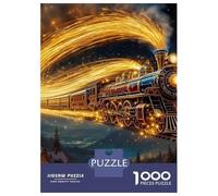 Tren Paquete De 1000 Piezas Magic Steam Tren Stardust Night Sky Papel Ecológico Personas Que Aman Entrenamiento Cerebral Fácil De Limpiar Desafiante Y Divertido 52x38cm/1000pcs