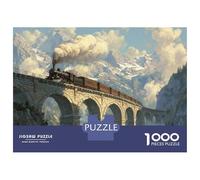 Tren Rompecabezas 1000 Piezas De Madera para Adultos Y Niños Paisaje Rompecabezas Imposible Mejor Regalo 52x38cm/1000pcs