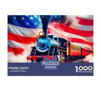 Tren Vapor 1000 Piezas Rompecabezas Familiar Entretenimento Un Desafiante Regalos para Tren Rompecabezas para Creativo Regalo 38x26cm/1000pcs